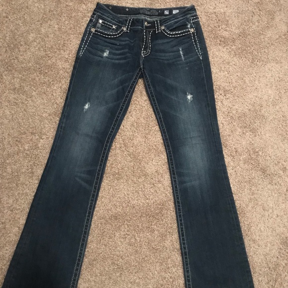 Miss Me Distressed Button Pocket Bootcut Jeans - Picture 5 of 6